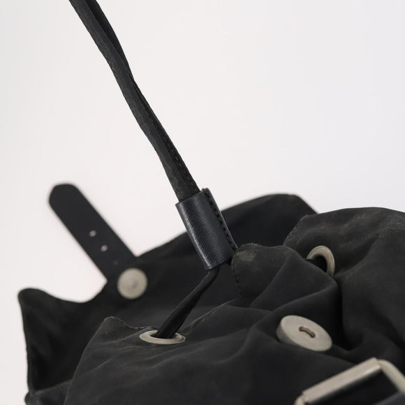 PRADA Backpack Nylon Black Silver Auth bs30573