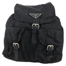 PRADA Backpack Nylon Black Silver Auth bs30573-2