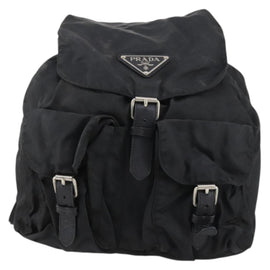 PRADA Backpack Nylon Black Silver Auth bs30573 - 0