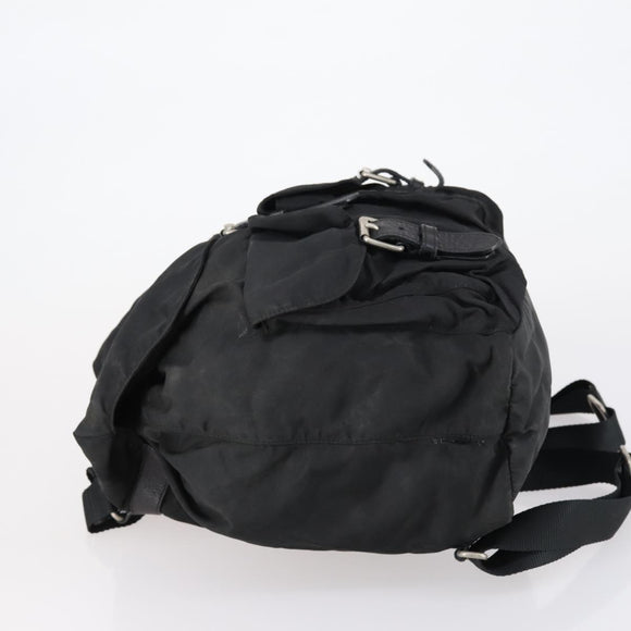 PRADA Backpack Nylon Black Silver Auth bs30573