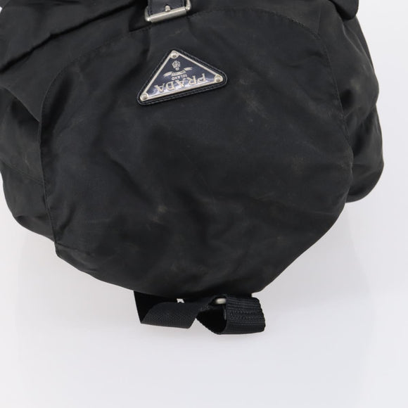 PRADA Backpack Nylon Black Silver Auth bs30573