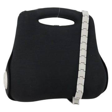CHANEL Hip bag Shoulder Bag cotton 2way Black CC Auth bs30575
