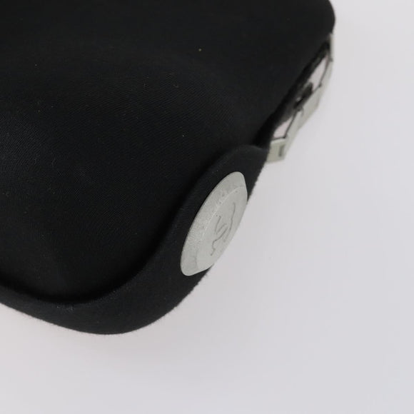 CHANEL Hip bag Shoulder Bag cotton 2way Black CC Auth bs30575