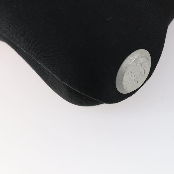 CHANEL Hip bag Shoulder Bag cotton 2way Black CC Auth bs30575