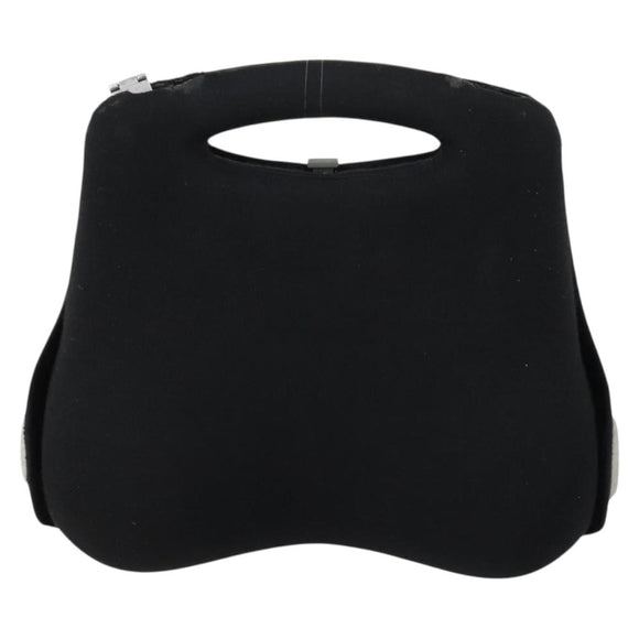 CHANEL Hip bag Shoulder Bag cotton 2way Black CC Auth bs30575