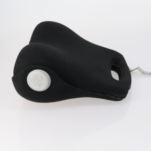 CHANEL Hip bag Shoulder Bag cotton 2way Black CC Auth bs30575