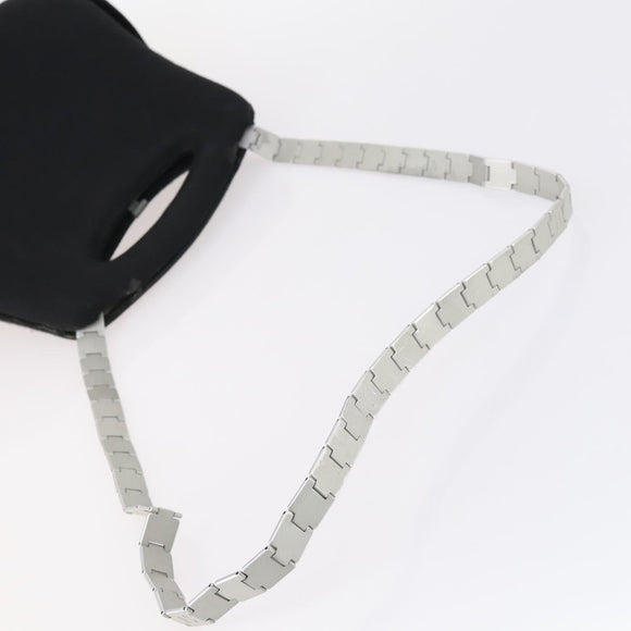 CHANEL Hip bag Shoulder Bag cotton 2way Black CC Auth bs30575