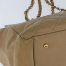 CHANEL Matelasse COCO Mark Chain Tote Bag Caviar Skin Beige Gold CC Auth bs30576-8
