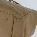 CHANEL Matelasse COCO Mark Chain Tote Bag Caviar Skin Beige Gold CC Auth bs30576-15
