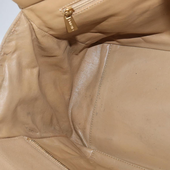 CHANEL Matelasse COCO Mark Chain Tote Bag Caviar Skin Beige Gold CC Auth bs30576