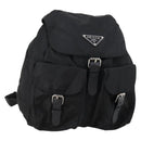 PRADA Backpack Nylon Black Silver Auth bs30578-1