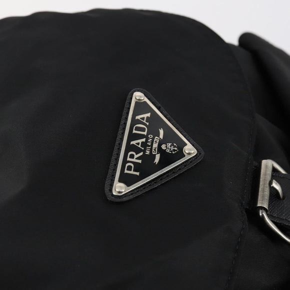 PRADA Backpack Nylon Black Silver Auth bs30578