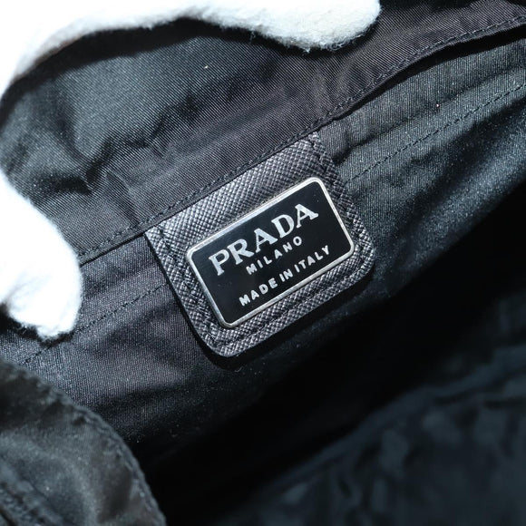 PRADA Backpack Nylon Black Silver Auth bs30578