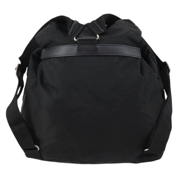 PRADA Backpack Nylon Black Silver Auth bs30578