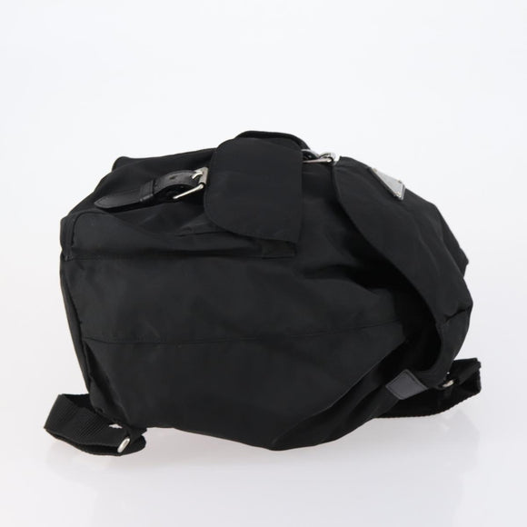 PRADA Backpack Nylon Black Silver Auth bs30578