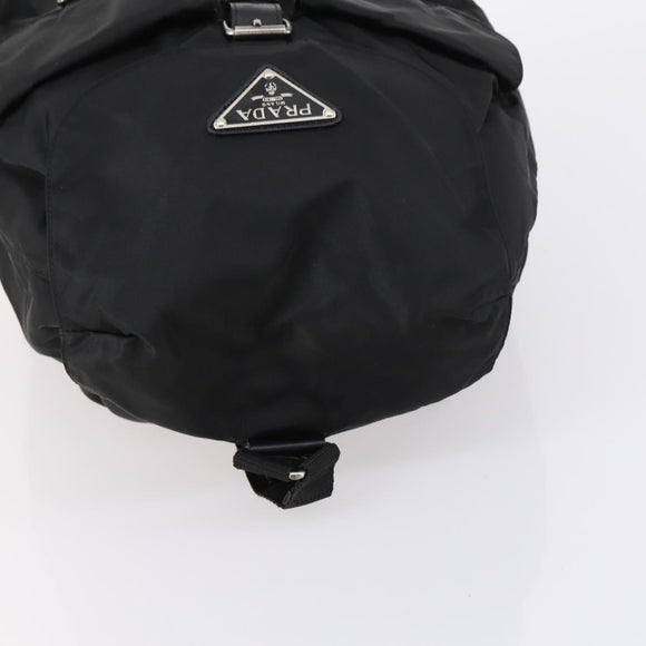 PRADA Backpack Nylon Black Silver Auth bs30578