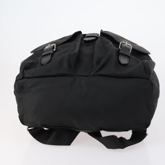 PRADA Backpack Nylon Black Silver Auth bs30578