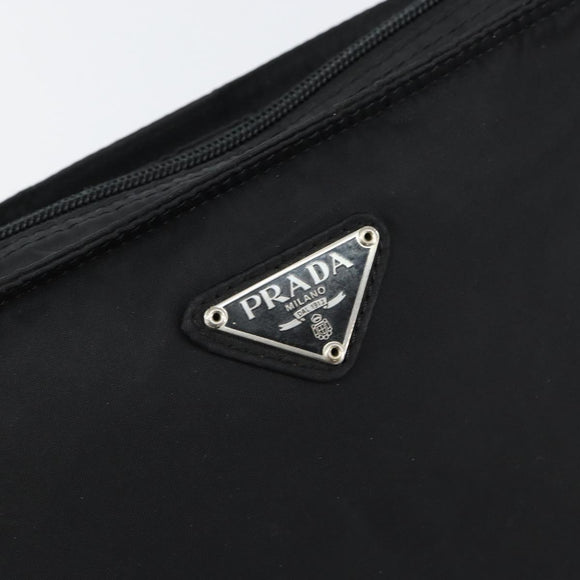 PRADA Shoulder Bag Nylon Black Silver Auth bs30579