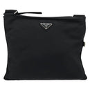 PRADA Shoulder Bag Nylon Black Silver Auth bs30579-13