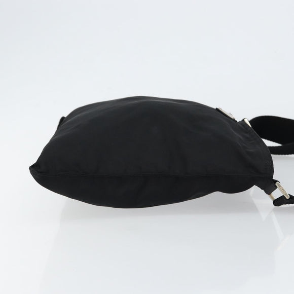 PRADA Shoulder Bag Nylon Black Silver Auth bs30579