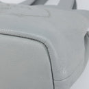 PRADA Small Tote Bag Punching leather Gray Gold Auth bs30580-10