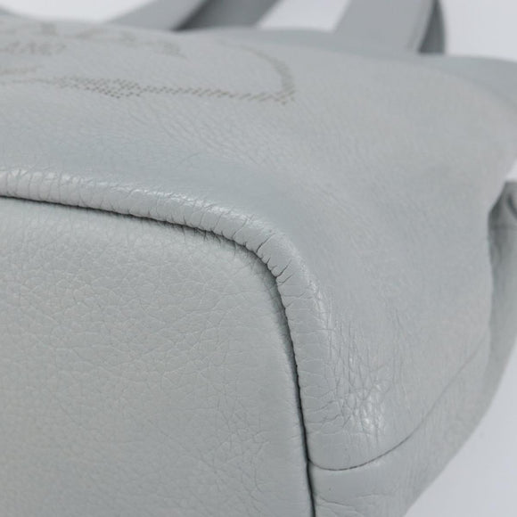 PRADA Small Tote Bag Punching leather Gray Gold Auth bs30580