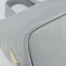 PRADA Small Tote Bag Punching leather Gray Gold Auth bs30580-11
