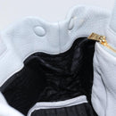 PRADA Small Tote Bag Punching leather Gray Gold Auth bs30580-18