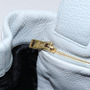 PRADA Small Tote Bag Punching leather Gray Gold Auth bs30580-19