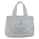 PRADA Small Tote Bag Punching leather Gray Gold Auth bs30580-2