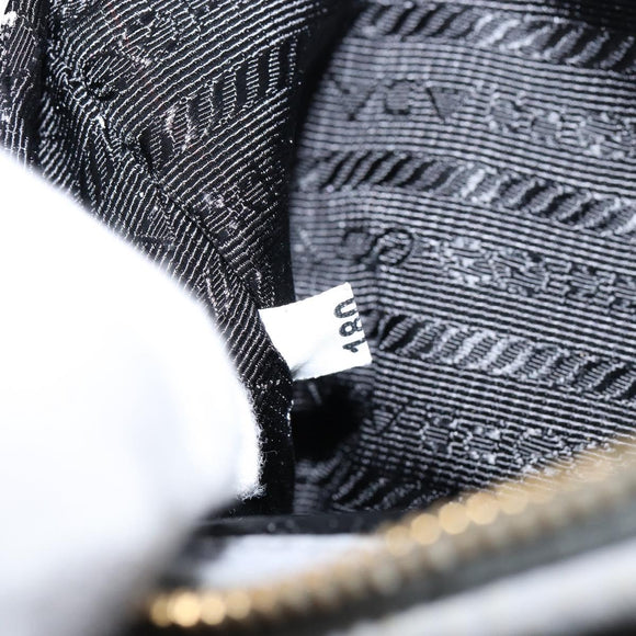 PRADA Small Tote Bag Punching leather Gray Gold Auth bs30580