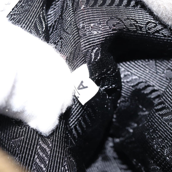 PRADA Small Tote Bag Punching leather Gray Gold Auth bs30580