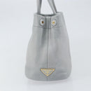 PRADA Small Tote Bag Punching leather Gray Gold Auth bs30580-4
