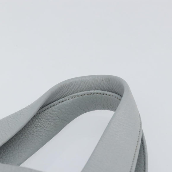 PRADA Small Tote Bag Punching leather Gray Gold Auth bs30580