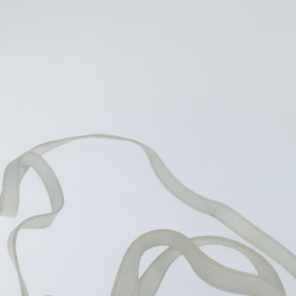 Salvatore Ferragamo Gancini Hand Bag Leather 2way White Silver Auth bs30581