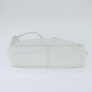 Salvatore Ferragamo Gancini Hand Bag Leather 2way White Silver Auth bs30581-5