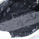 Salvatore Ferragamo Gancini Hand Bag Leather 2way White Silver Auth bs30581-11