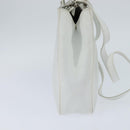 Salvatore Ferragamo Gancini Hand Bag Leather 2way White Silver Auth bs30581-3