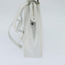 Salvatore Ferragamo Gancini Hand Bag Leather 2way White Silver Auth bs30581-4