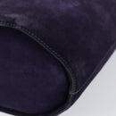 Salvatore Ferragamo Vala Hand Bag Suede Purple Gold Auth bs30582-9