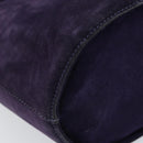 Salvatore Ferragamo Vala Hand Bag Suede Purple Gold Auth bs30582-14