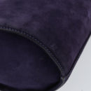 Salvatore Ferragamo Vala Hand Bag Suede Purple Gold Auth bs30582-15