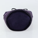 Salvatore Ferragamo Vala Hand Bag Suede Purple Gold Auth bs30582-5