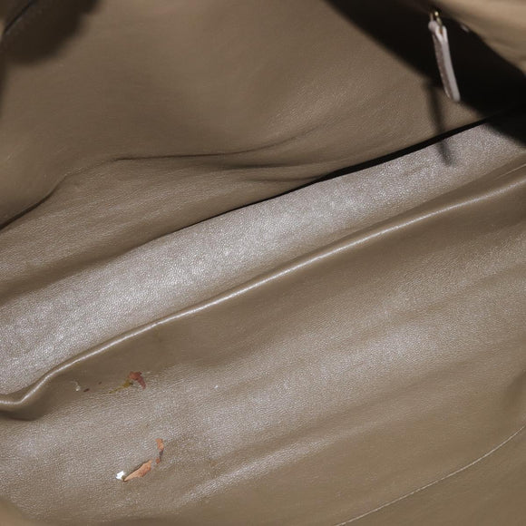 BVLGARI Tote Bag Leather Champagne Gold Auth bs30583