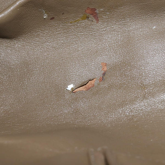 BVLGARI Tote Bag Leather Champagne Gold Auth bs30583