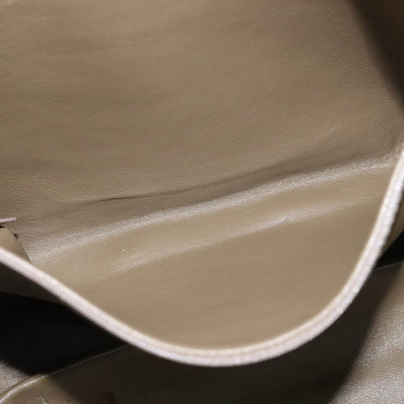 BVLGARI Tote Bag Leather Champagne Gold Auth bs30583