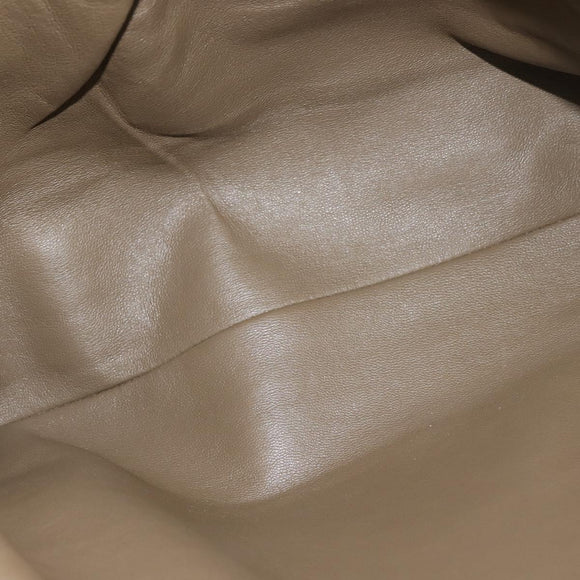 BVLGARI Tote Bag Leather Champagne Gold Auth bs30583