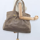 BVLGARI Tote Bag Leather Champagne Gold Auth bs30583-23