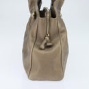 BVLGARI Tote Bag Leather Champagne Gold Auth bs30583-3