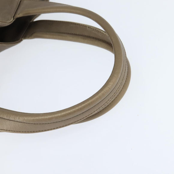 BVLGARI Tote Bag Leather Champagne Gold Auth bs30583